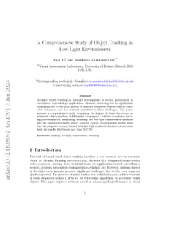 A Comprehensive Study of Object Tracking in Low-Light Environments