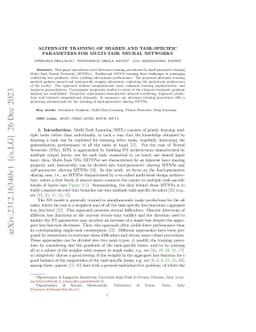Alternate Training of Shared and Task-Specific Parameters for Multi-Task
  Neural Networks