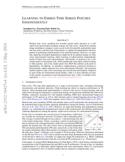 Learning to Embed Time Series Patches Independently