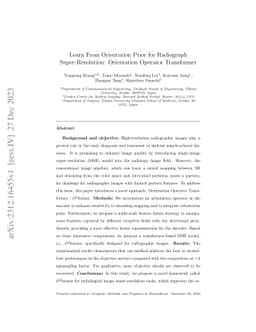 Learn From Orientation Prior for Radiograph Super-Resolution:
  Orientation Operator Transformer