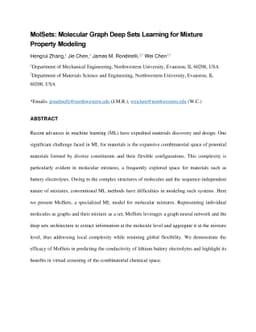 MolSets: Molecular Graph Deep Sets Learning for Mixture Property
  Modeling
