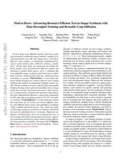 PanGu-Draw: Advancing Resource-Efficient Text-to-Image Synthesis with
  Time-Decoupled Training and Reusable Coop-Diffusion