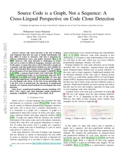 Source Code is a Graph, Not a Sequence: A Cross-Lingual Perspective on
  Code Clone Detection