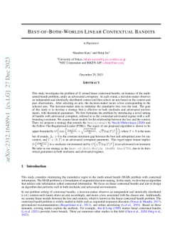 Best-of-Both-Worlds Linear Contextual Bandits