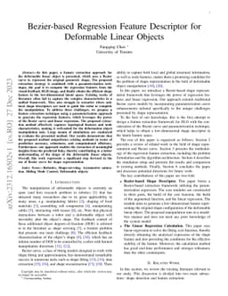 Bezier-based Regression Feature Descriptor for Deformable Linear Objects