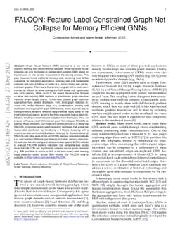 FALCON: Feature-Label Constrained Graph Net Collapse for Memory
  Efficient GNNs