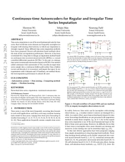Continuous-time Autoencoders for Regular and Irregular Time Series
  Imputation