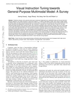 Visual Instruction Tuning towards General-Purpose Multimodal Model: A
  Survey