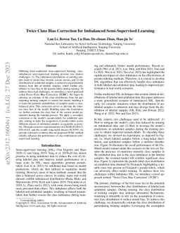 Twice Class Bias Correction for Imbalanced Semi-Supervised Learning