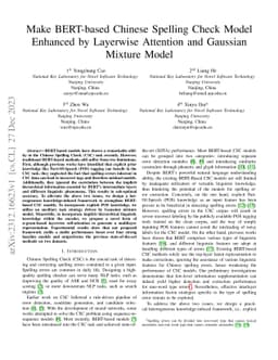Make BERT-based Chinese Spelling Check Model Enhanced by Layerwise
  Attention and Gaussian Mixture Model