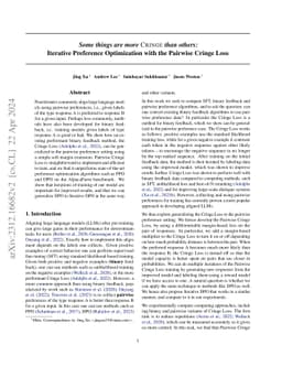 Some things are more CRINGE than others: Iterative Preference
  Optimization with the Pairwise Cringe Loss