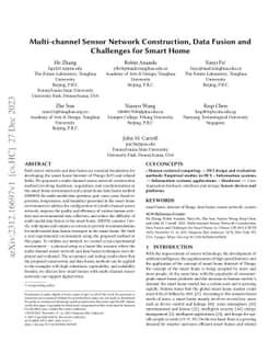 Multi-channel Sensor Network Construction, Data Fusion and Challenges
  for Smart Home