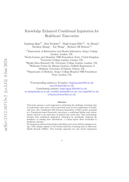 Knowledge Enhanced Conditional Imputation for Healthcare Time-series