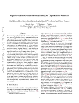 SuperServe: Fine-Grained Inference Serving for Unpredictable Workloads