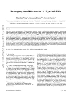 Backstepping Neural Operators for $2\times 2$ Hyperbolic PDEs