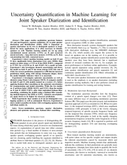 Uncertainty Quantification in Machine Learning for Joint Speaker
  Diarization and Identification