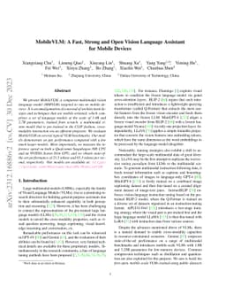 MobileVLM : A Fast, Strong and Open Vision Language Assistant for Mobile
  Devices