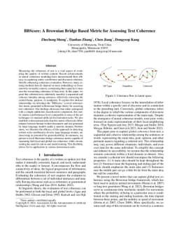 BBScore: A Brownian Bridge Based Metric for Assessing Text Coherence