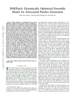 DOEPatch: Dynamically Optimized Ensemble Model for Adversarial Patches
  Generation