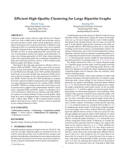 Efficient High-Quality Clustering for Large Bipartite Graphs