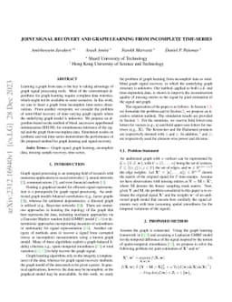 Joint Signal Recovery and Graph Learning from Incomplete Time-Series