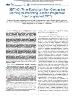 3DTINC: Time-Equivariant Non-Contrastive Learning for Predicting Disease
  Progression from Longitudinal OCTs