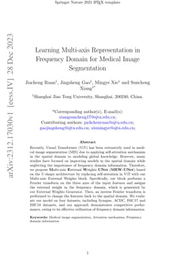 Learning Multi-axis Representation in Frequency Domain for Medical Image
  Segmentation