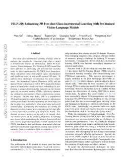 FILP-3D: Enhancing 3D Few-shot Class-incremental Learning with Pre-trained Vision-Language Models