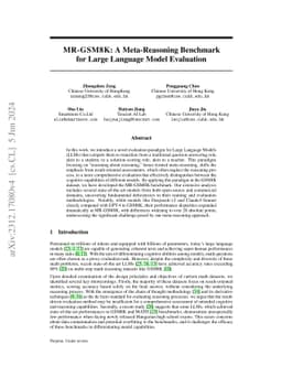 MR-GSM8K: A Meta-Reasoning Benchmark for Large Language Model Evaluation