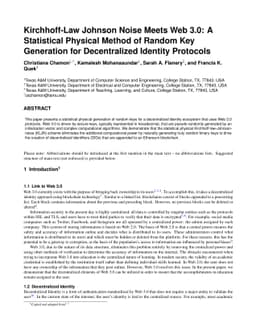 Kirchhoff-Law Johnson Noise Meets Web 3.0: A Statistical Physical Method
  of Random Key Generation for Decentralized Identity Protocols