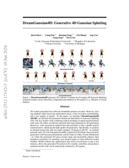 DreamGaussian4D: Generative 4D Gaussian Splatting