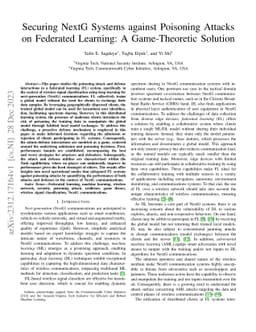 Securing NextG Systems against Poisoning Attacks on Federated Learning:
  A Game-Theoretic Solution