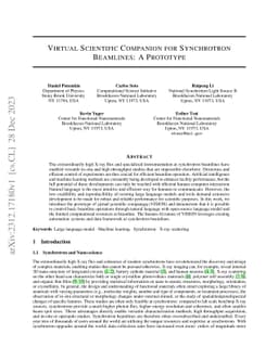 Virtual Scientific Companion for Synchrotron Beamlines: A Prototype