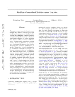 Resilient Constrained Reinforcement Learning