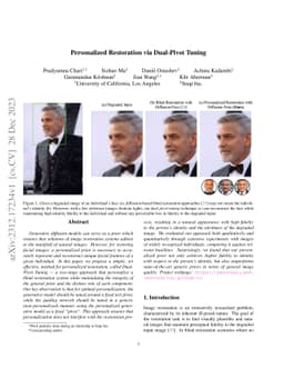Personalized Restoration via Dual-Pivot Tuning