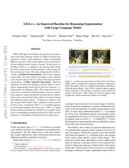 LISA++: An Improved Baseline for Reasoning Segmentation with Large
  Language Model