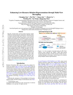 Enhancing Low-Resource Relation Representations through Multi-View
  Decoupling