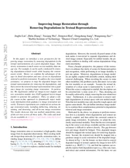 Improving Image Restoration through Removing Degradations in Textual
  Representations