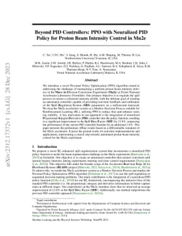 Beyond PID Controllers: PPO with Neuralized PID Policy for Proton Beam
  Intensity Control in Mu2e