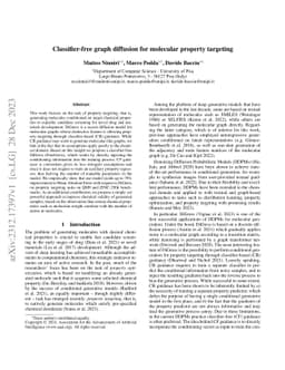 Classifier-free graph diffusion for molecular property targeting