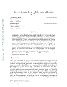Operator learning for hyperbolic partial differential equations