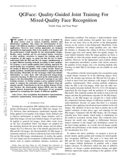 QGFace: Quality-Guided Joint Training For Mixed-Quality Face Recognition