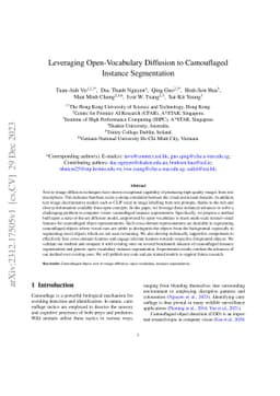 Leveraging Open-Vocabulary Diffusion to Camouflaged Instance
  Segmentation
