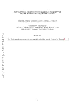 Doublethink: simultaneous Bayesian-frequentist model-averaged hypothesis
  testing