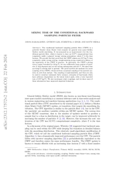 Mixing time of the conditional backward sampling particle filter