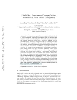 P2M2-Net: Part-Aware Prompt-Guided Multimodal Point Cloud Completion