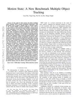 Motion State: A New Benchmark Multiple Object Tracking