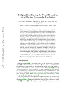 Bridging Modality Gap for Visual Grounding with Effecitve Cross-modal
  Distillation