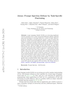 Jatmo: Prompt Injection Defense by Task-Specific Finetuning