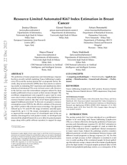 Resource-Limited Automated Ki67 Index Estimation in Breast Cancer